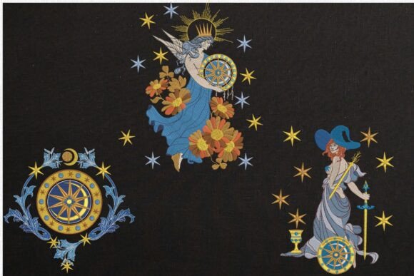 Download Celestial Goddess with Magic Wheel Black - Premium Bundle