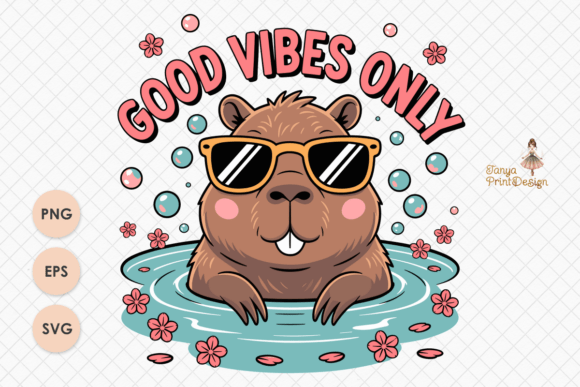 Download Good Vibes Only Capybara – Cute Clipart - Cute Collection