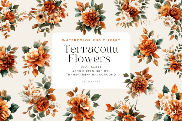Download Terracotta Flowers Cliparts - Terracotta Collection