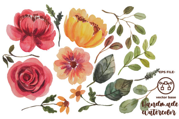 Download Watercolor Flower Elements Vector Design - Flower elements Collection