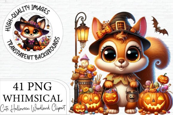 Download Cute Halloween Woodland Animals Clipart - Cute Collection